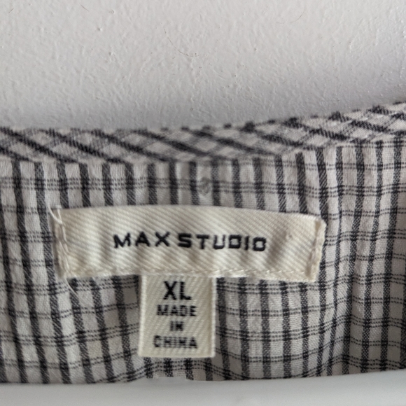 Max Studio sz XL black & white Boho lightweight dress with 2 pockets - Picture 4 of 6